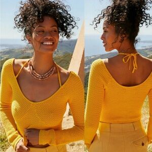 Free People Beach Cropped Sweater Top Small